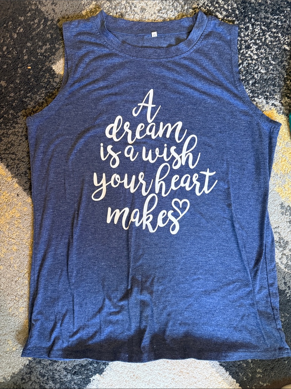 Amazon Blue Graphic Tank Top with White Script